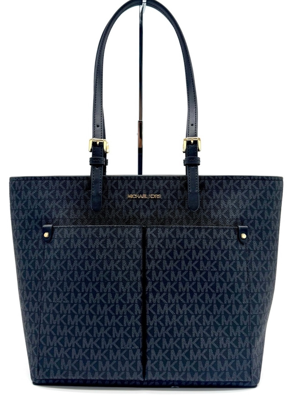 Michael Kors Jet Set Medium Pocket Tote Bag Black Multi